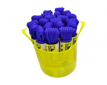 Bucket of 6mm x 15m Blue Multi-Functional Polypropylene Rope (Coiled)